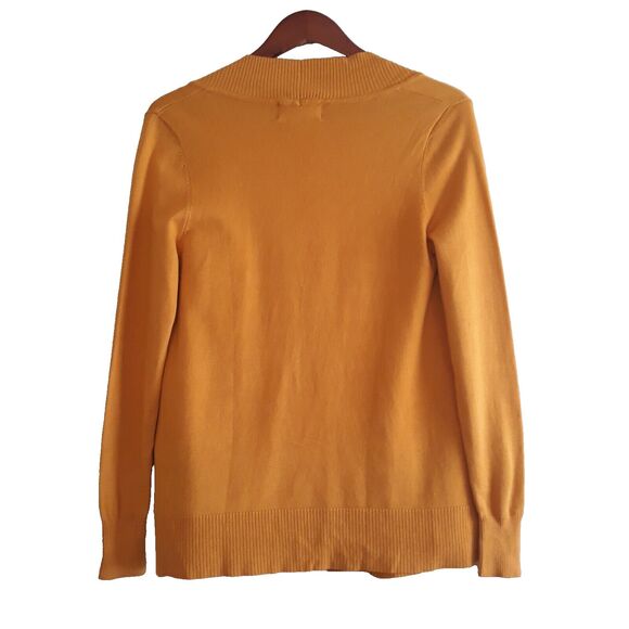 Seven Manor Open Front Cardigan Sweater Womens MediumYellow Pockets Light Weight - Picture 2 of 9